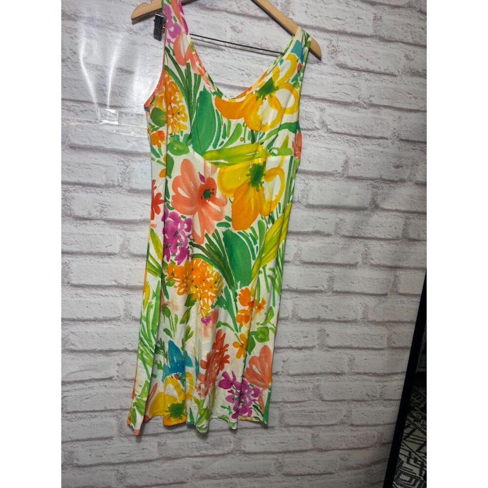 Jams World Hula Moon Dress XL Art Print Watercolor Colorful Tropical Resortwear - Picture 2 of 3